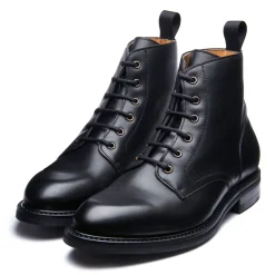 Best Sale Black Calf 6 Eye Derby Boot Logger Boots|Derby Boots
