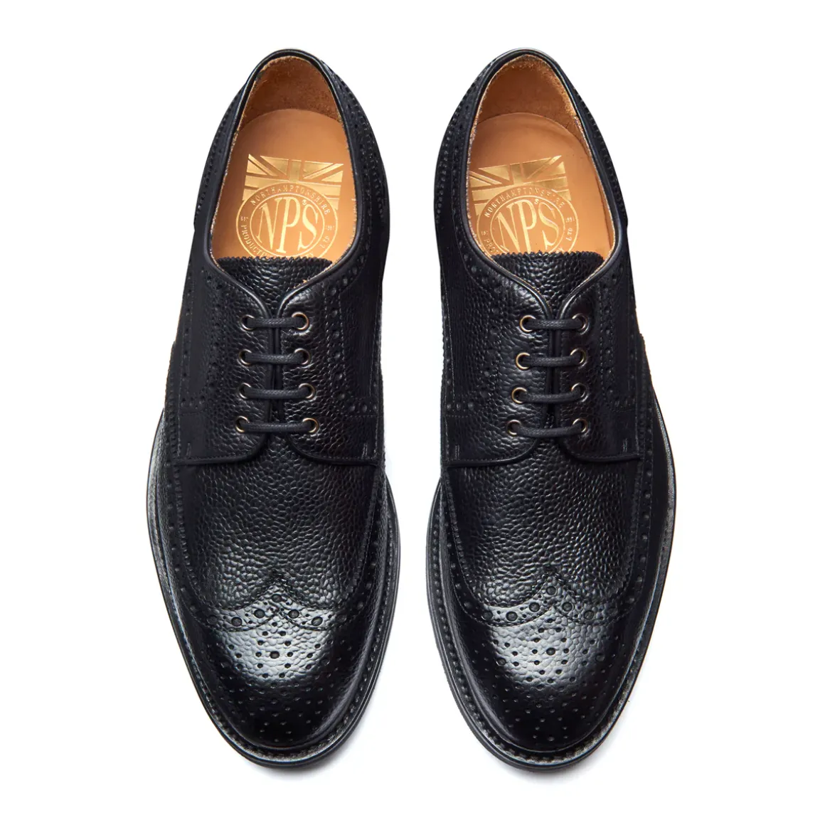 Outlet Black Grain-Calf 4 Eye Gibson Brogue Shoe Gibson Shoes|Logger Boots