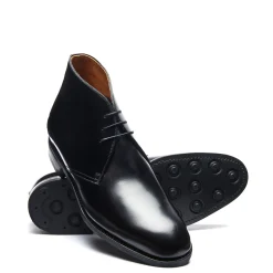 Discount Black Hi-Shine 3 Eye Chukka Boot Logger Boots|Chukka Boots