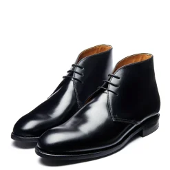 Discount Black Hi-Shine 3 Eye Chukka Boot Logger Boots|Chukka Boots