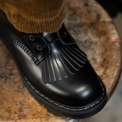 Fashion Black Hi-Shine 8 Eye Derby Boot & Boot Kiltie Bundles|Logger Boots