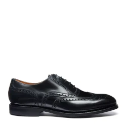 Fashion Black Hi-Shine 5 Eye Oxford Brogue Shoe Oxford Shoes|Logger Boots