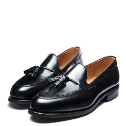 Cheap Black Hi-Shine Tassel Loafer Loafers|Logger Boots