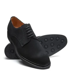 Cheap Black Suede 5 Eye Derby Shoe Gibson Shoes|Logger Boots