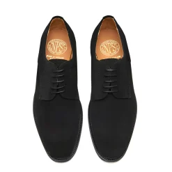 Cheap Black Suede 5 Eye Derby Shoe Gibson Shoes|Logger Boots