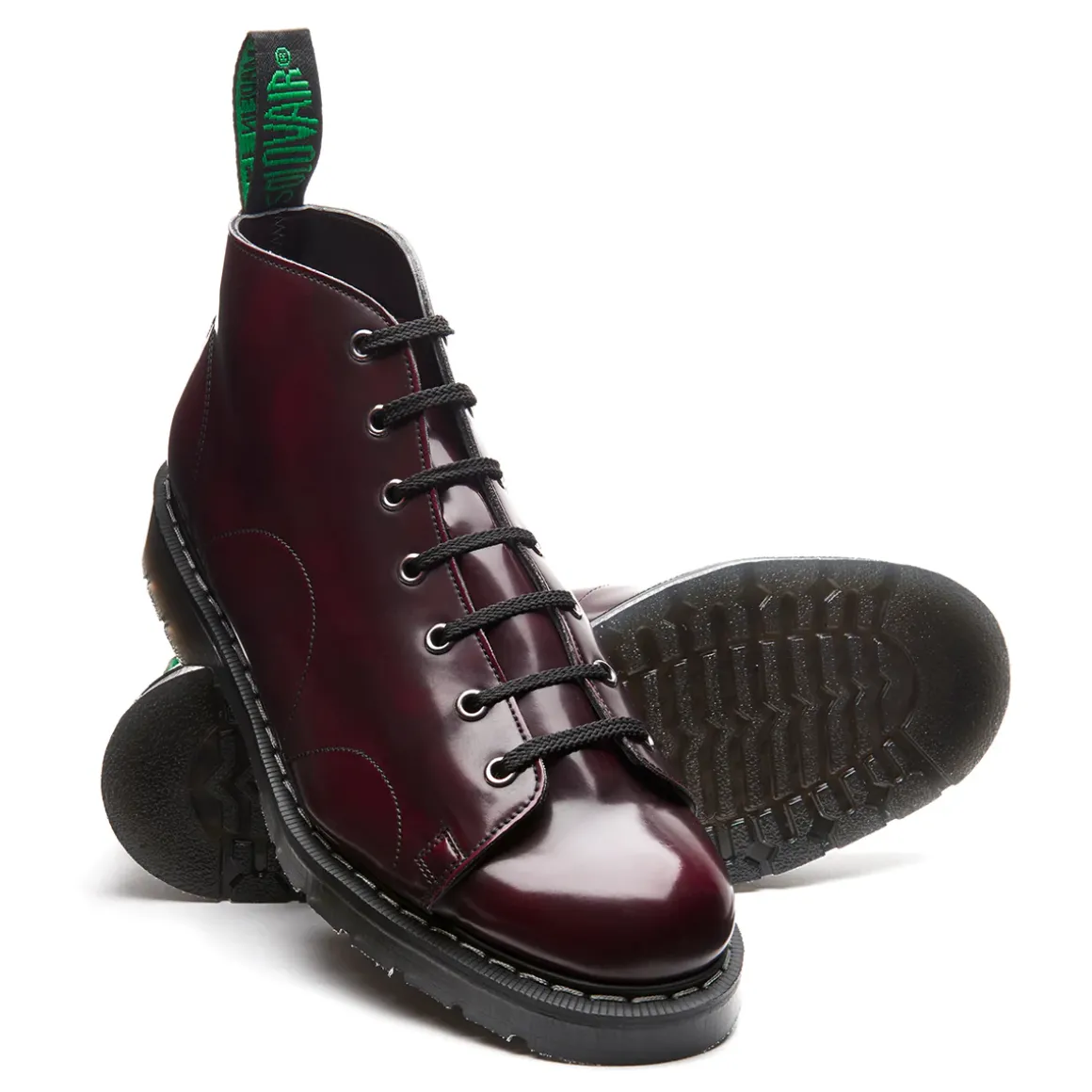 New Cherry Red Rub-Off Vegan Hi-Shine Monkey Boot Women Monkey Boots|Vegan Boots