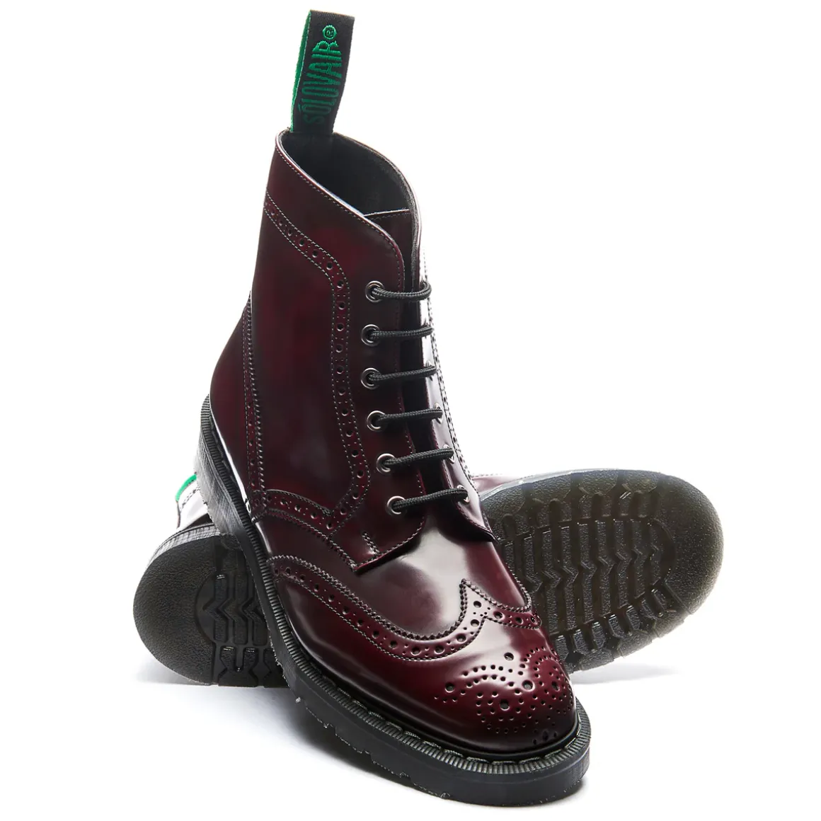 Sale Cherry Red Rub Off Vegan 6 Eye Derby Brogue Boot Women Derby Boots|Vegan Boots