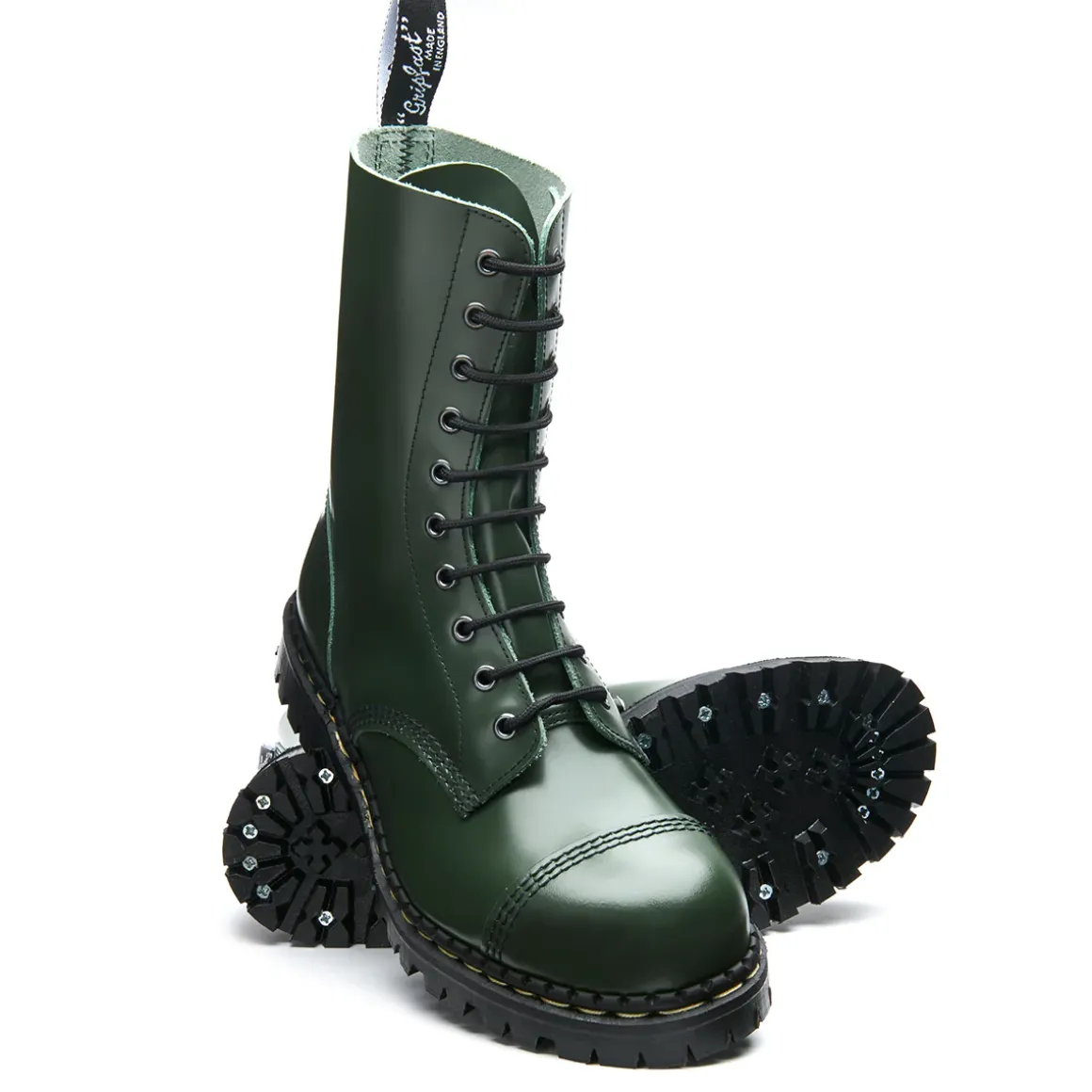 Sale Green Hi Shine 10 Eye Steel Toe Capped Derby Boot Women Steel Toe Boots|Derby Boots