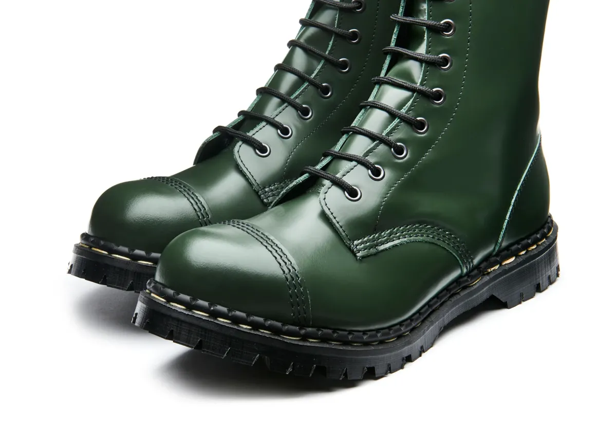 Sale Green Hi Shine 10 Eye Steel Toe Capped Derby Boot Women Steel Toe Boots|Derby Boots