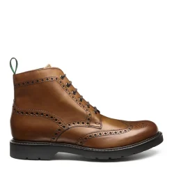 New Tan Calf 6 Eye Derby Brogue Boot Logger Boots|Brogue Boots